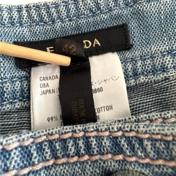 Escada Womens Light Blue Denim Flared Jeans With Rhinestone Detail Size 42 - Picture 5 of 10